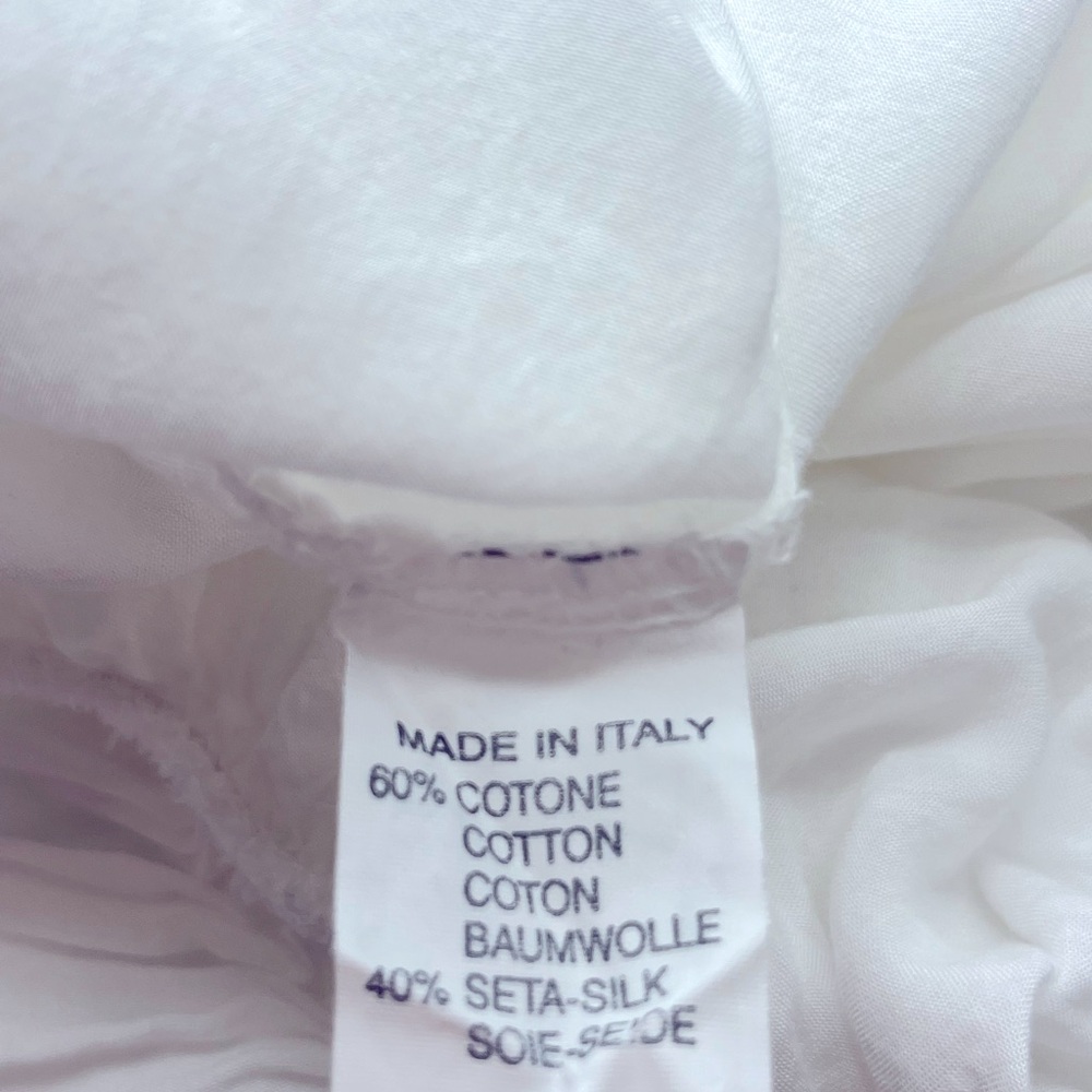 Franco Ferri Made in Italy Cotton Silk White Boho Mini Dress Tunic M - Picture 11 of 11